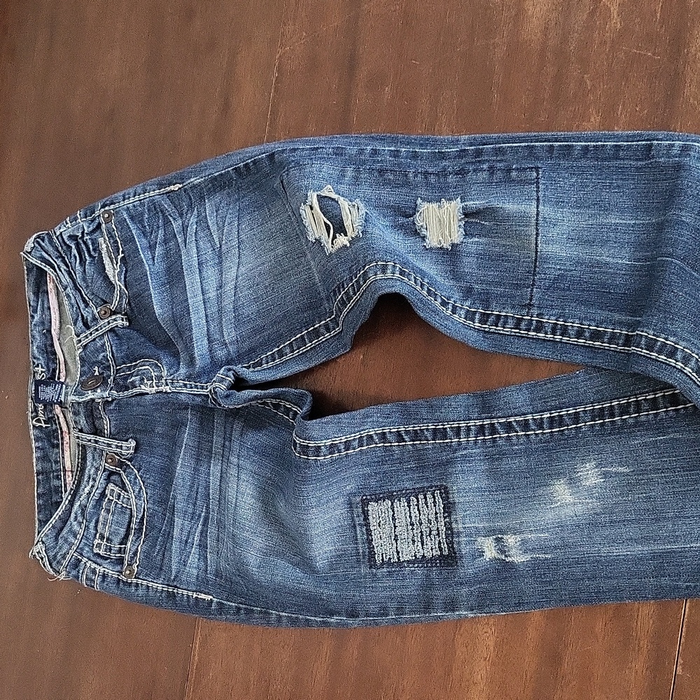 Amethyst Jeans distressed wide leg mid rise